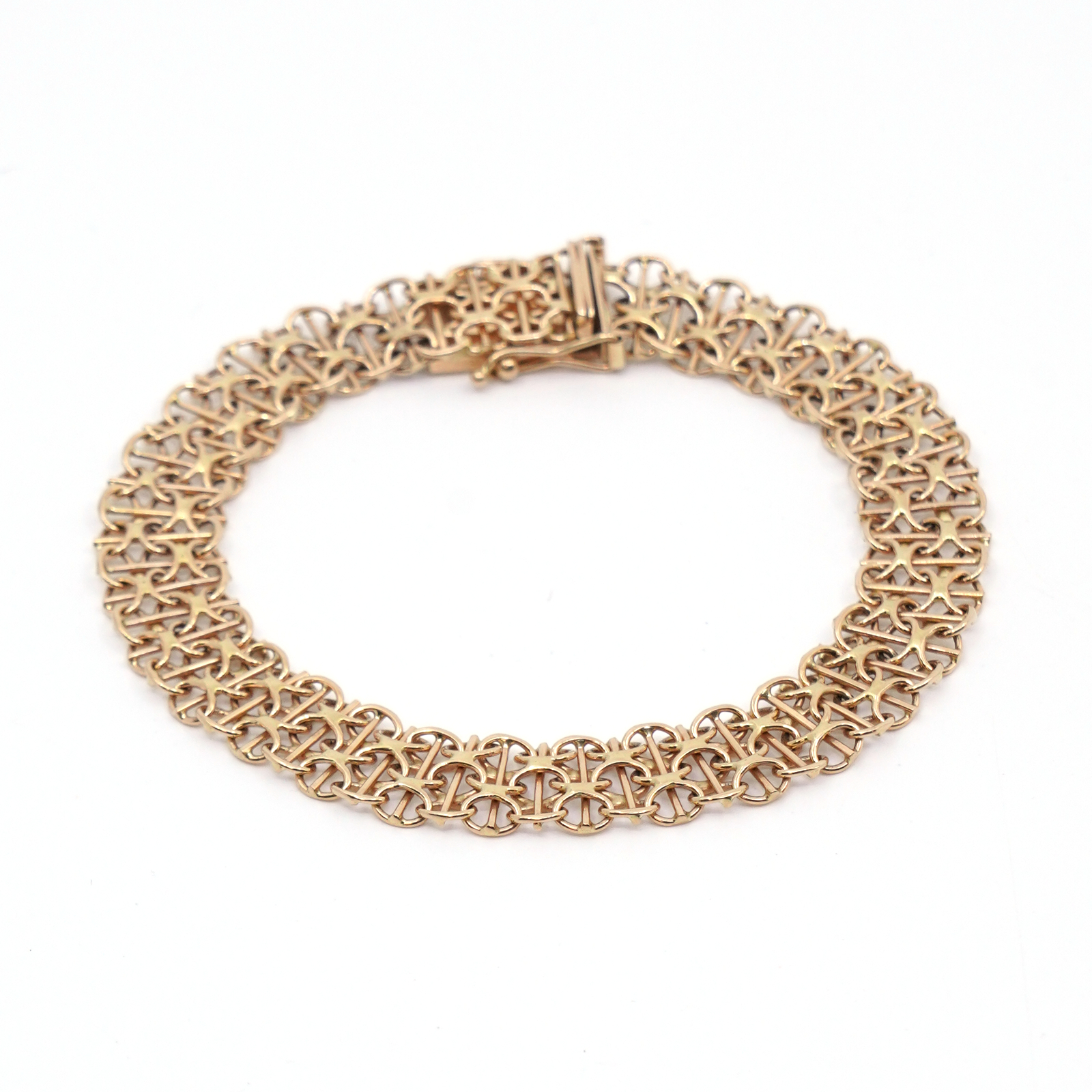 Armband X-länk Guld 18K 14,3g Längd 19cm Bredd 10mm