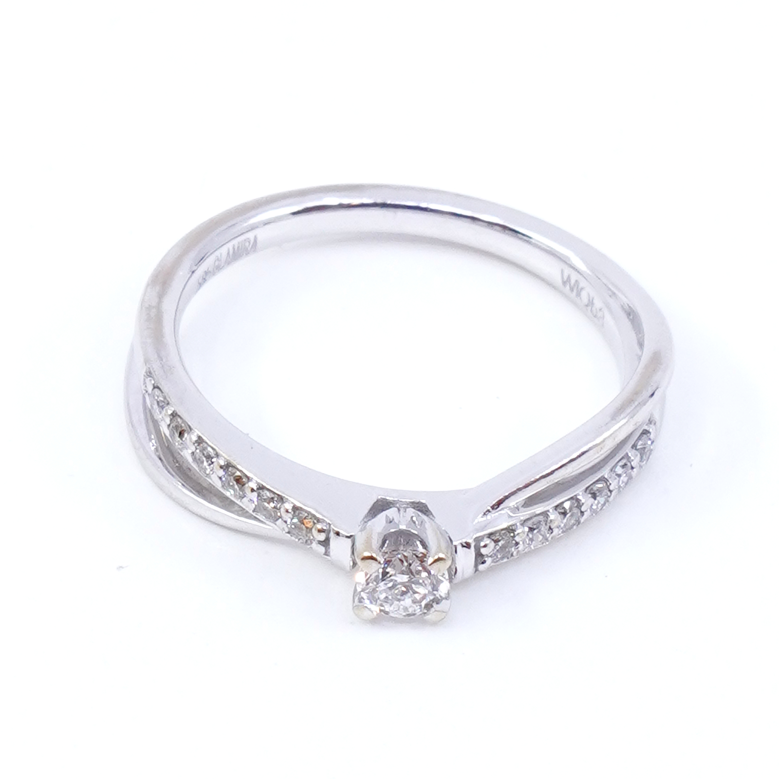 Ring GLAMIRA Vitguld med diamanter