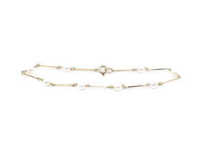 Armband med pärlor Guld 18K 3,5g L 20,8cm B 1-5mm