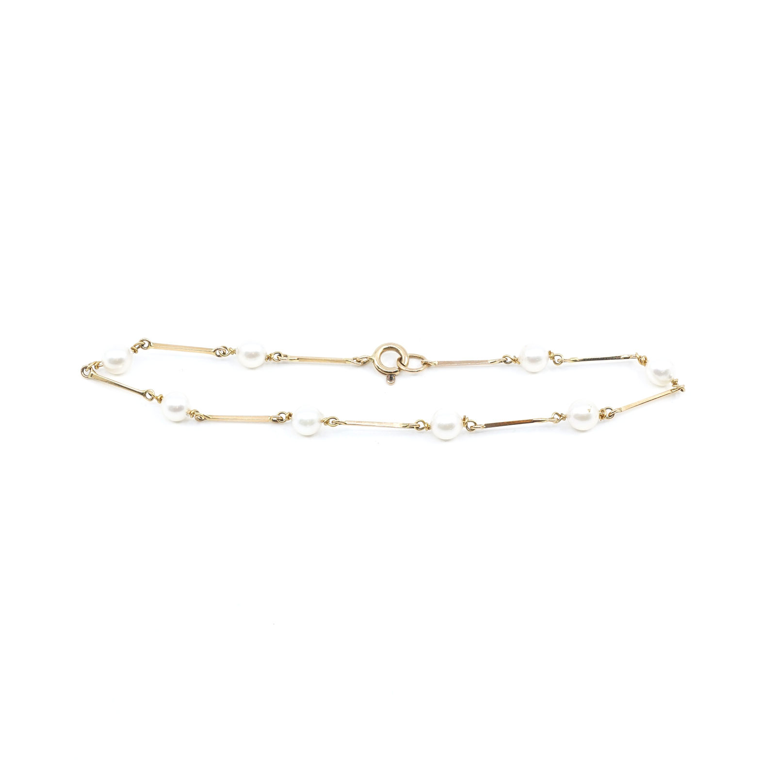 Armband med pärlor Guld 18K 3,5g L 20,8cm B 1-5mm