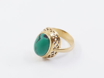 Ring Guld 18K 5,9g Ø17,25 Med sten