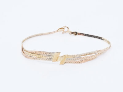 Armband trefärgat Guld 18K