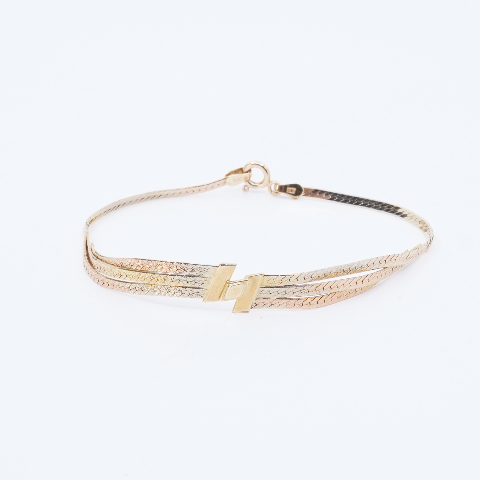 Armband trefärgat Guld 18K
