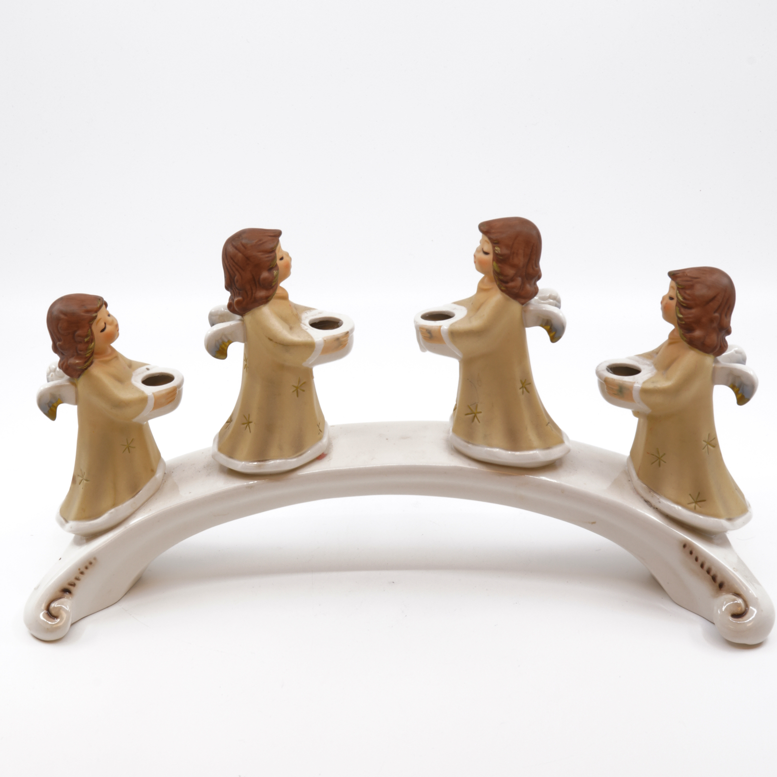 Adventsljusstake , porslin, Goebel, Tyskland, 1900 tal, ca 29 x 15 cm.