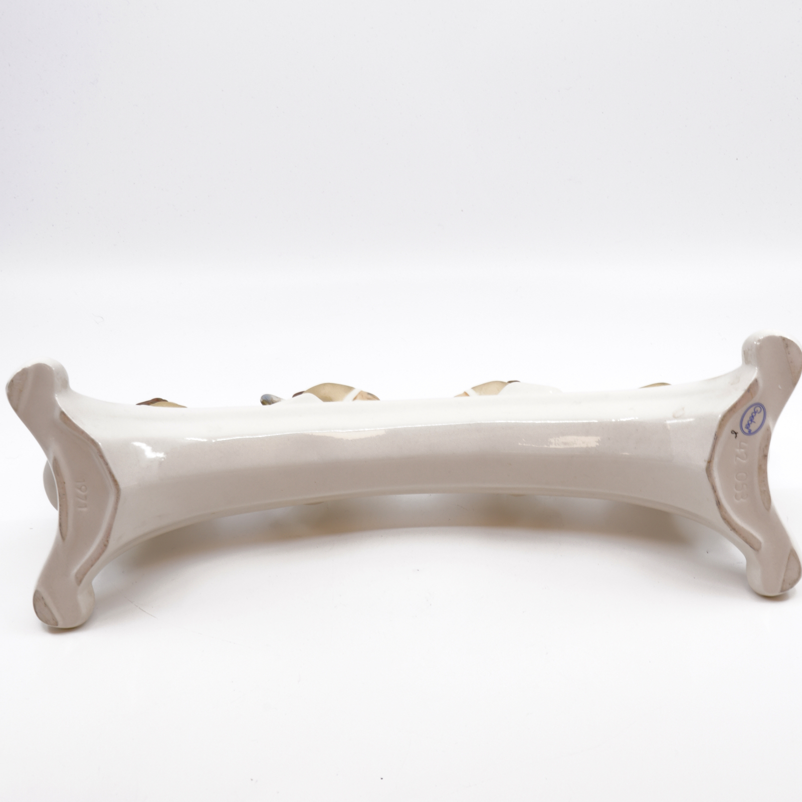 Adventsljusstake , porslin, Goebel, Tyskland, 1900 tal, ca 29 x 15 cm.